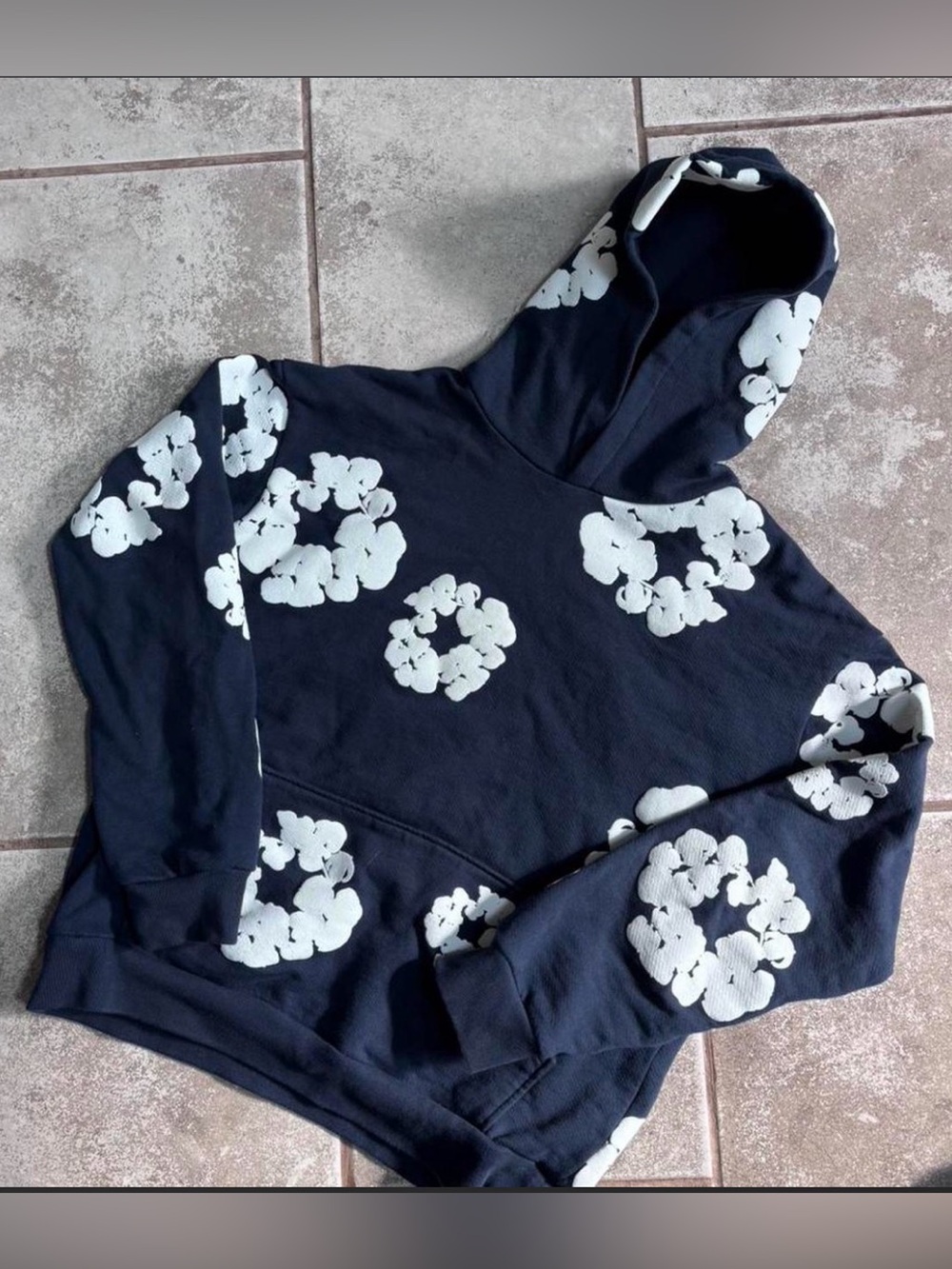 denim tears navy hoodie